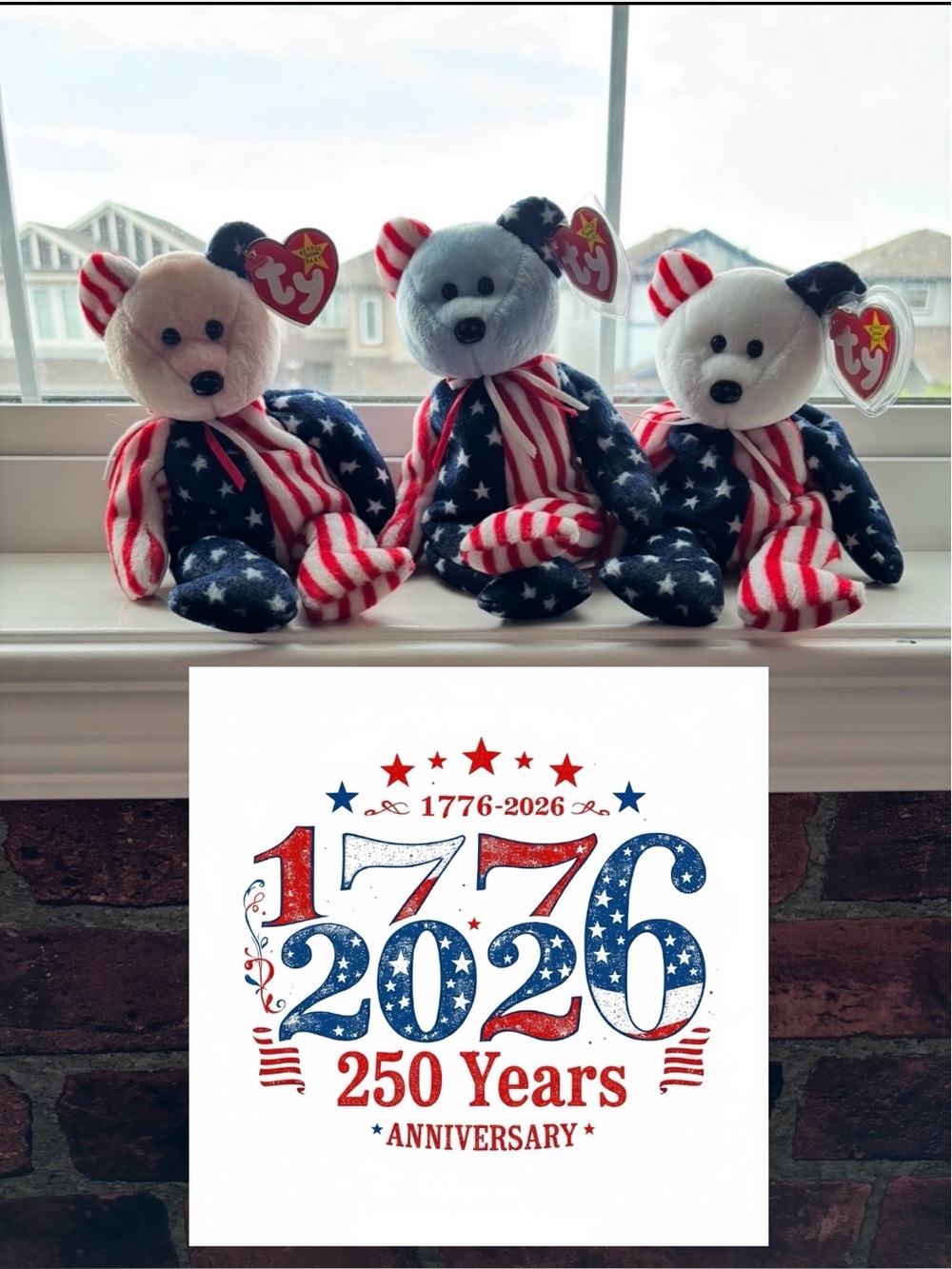 BEANIE BABIES SPANGLES Set of 3